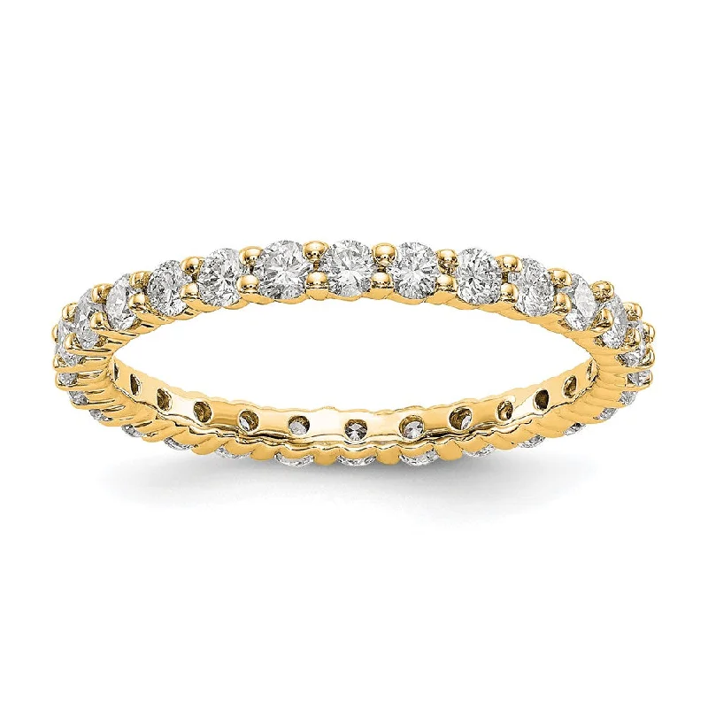 Ladies ring 2025 trends-2mm 14K Rose, Yellow or White Gold 1.0 Ctw Diamond Eternity Band