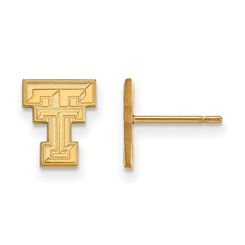 Ladies earrings global brands-10k Yellow Gold Texas Tech University XS (Tiny) Post Earrings