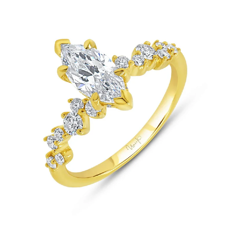 Ladies engagement rings colored stones-Uneek Us Collection Solitaire Marquise Engagement Ring