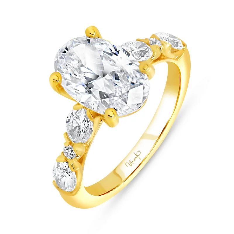 Ladies engagement rings budget-friendly-Uneek Timeless Collection Straight Engagement Ring