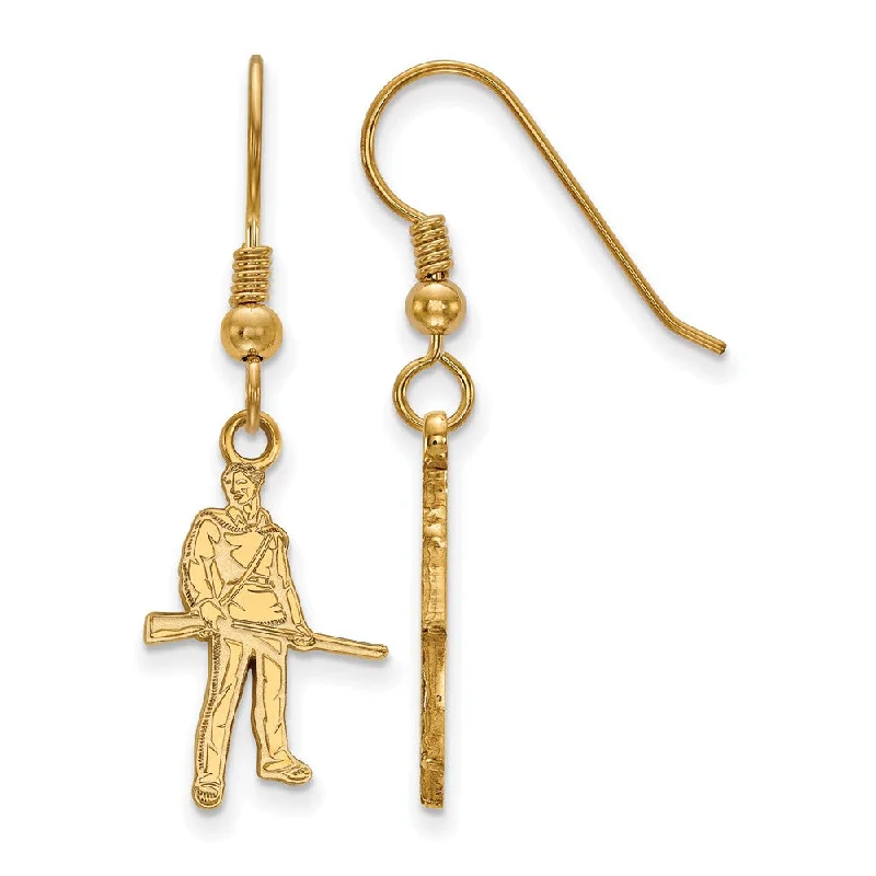 Ladies earrings size guide-14k Gold Plated Silver West Virginia Univ. SM Dangle Earrings