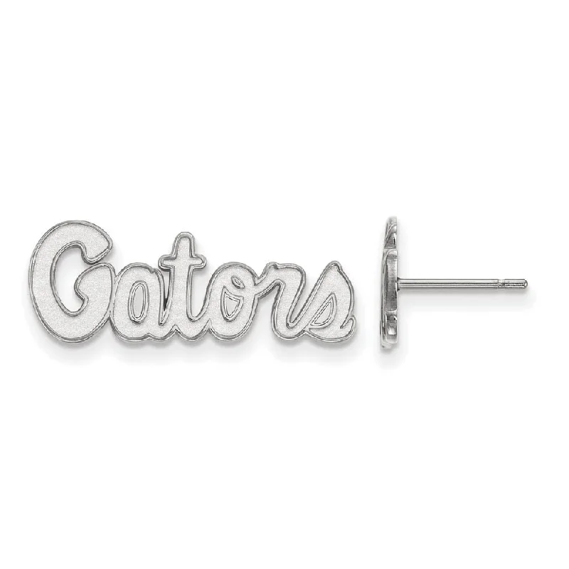 Ladies earrings lightweight feel-10k White Gold University of Florida XS Gators Post Earrings