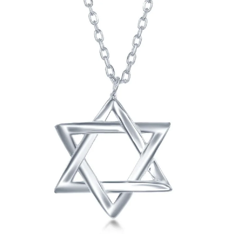 Ladies necklaces holiday gifts-Sterling Silver Star of David Necklace