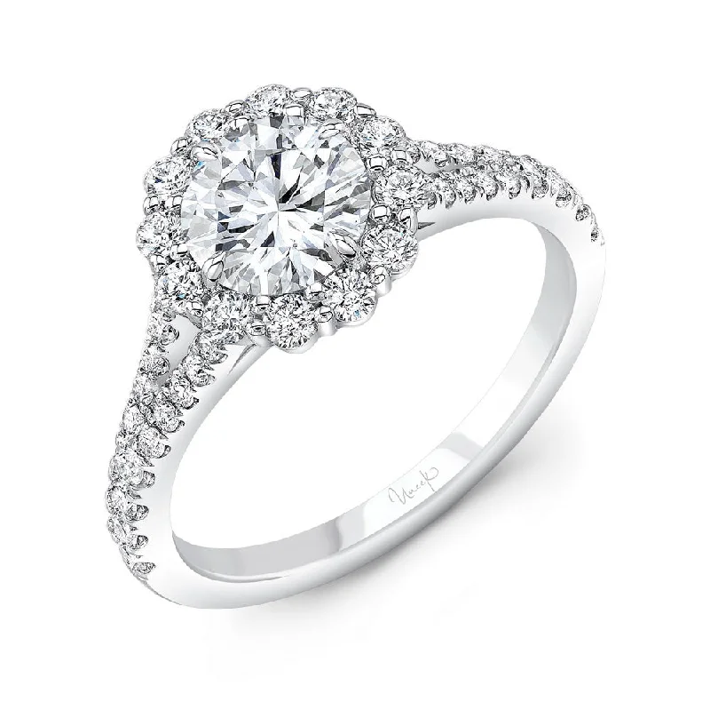 Ladies engagement rings fashion picks-Uneek Timeless Collection Halo Round Engagement Ring