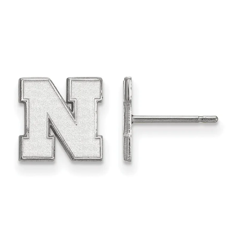 Ladies earrings social media trends-Sterling Silver University of Nebraska XS (Tiny) Post Earrings