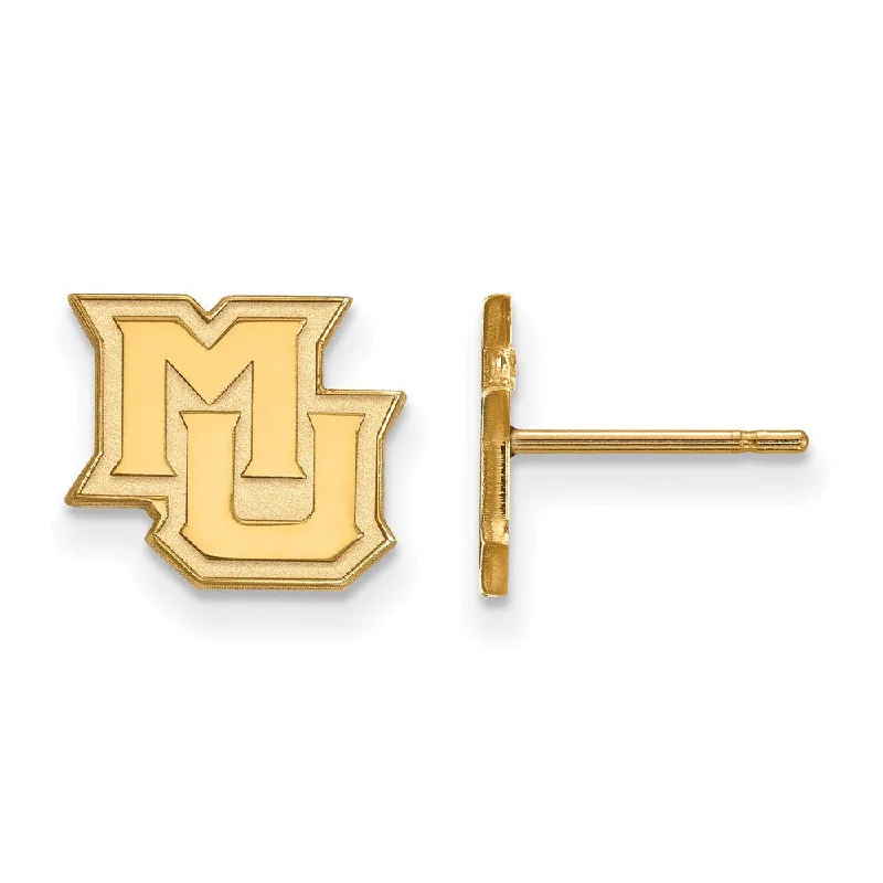 Ladies earrings celebrity styles-14k Gold Plated Silver Marquette University XS (Tiny) Post Earrings