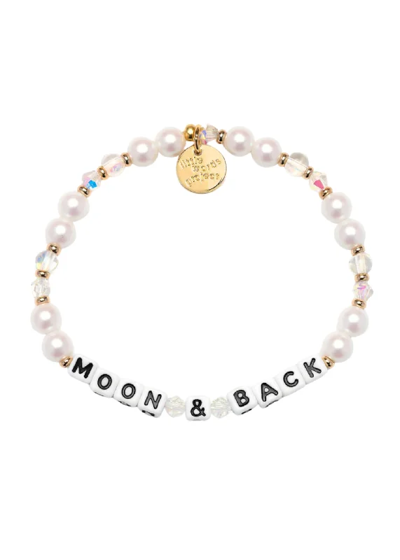 Ladies bracelets unique designs-LITTLE WORDS BRACELET - MOON AND BACK