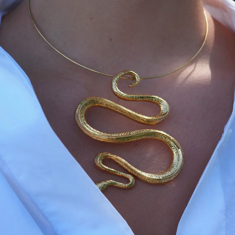 Ladies necklaces emotional keepsakes-JAYMEE SNAKE STATEMENT NECKLACE