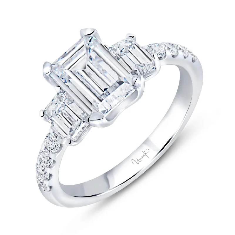 Ladies engagement rings celebrity styles-Uneek Alexandria Collection Three-Stone Engagement Ring