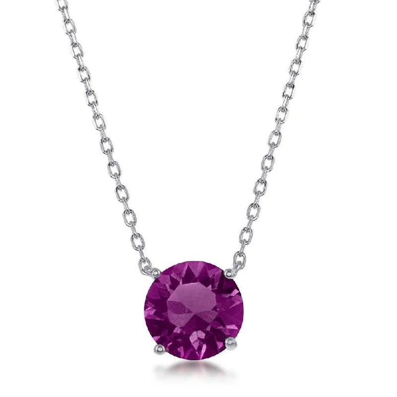 Ladies necklaces Asian-inspired-Sterling Silver Amethyst "February" Swarovski Element Necklace