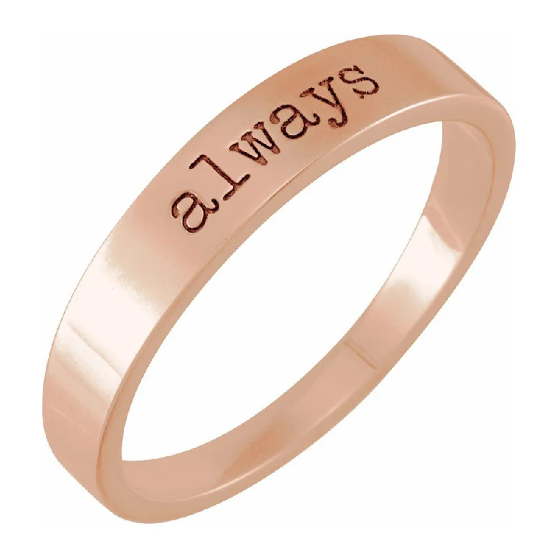 Ladies ring rose gold-14K Rose Gold 'Always' Stackable Tapered Band