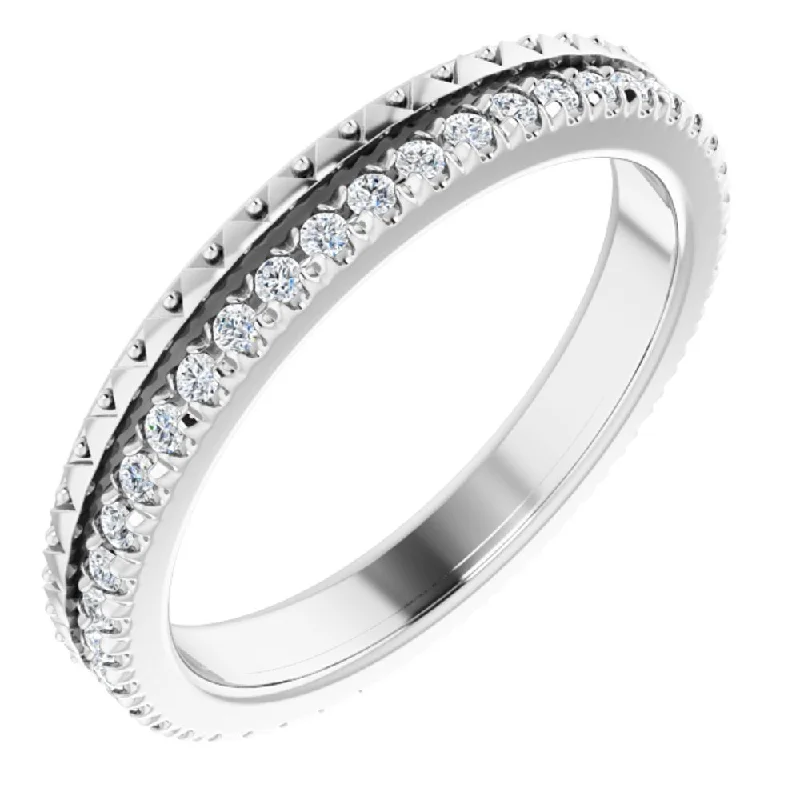 Ladies ring vintage charm-2.75mm 14K White Gold Natural Diamond Eternity Band