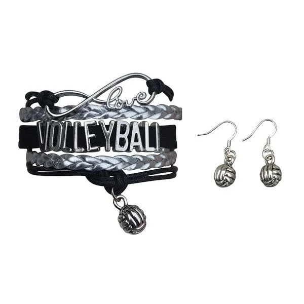 Ladies bracelets synthetic jewels-Volleyball Jewelry Set ( Bracelet & Earrings)