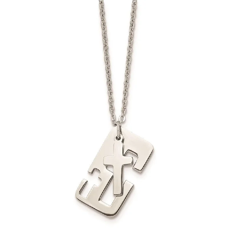 Ladies necklaces affordable picks-Stainless Steel Polished Cross Necklace