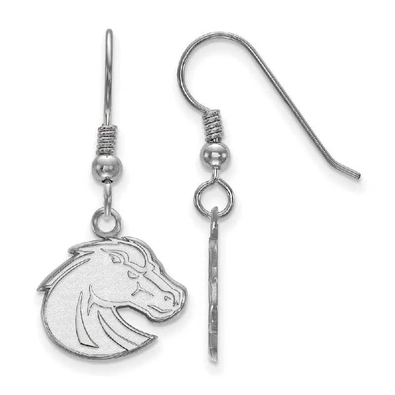 Ladies earrings creative designs-Sterling Silver Boise State University Small Dangle Earrings