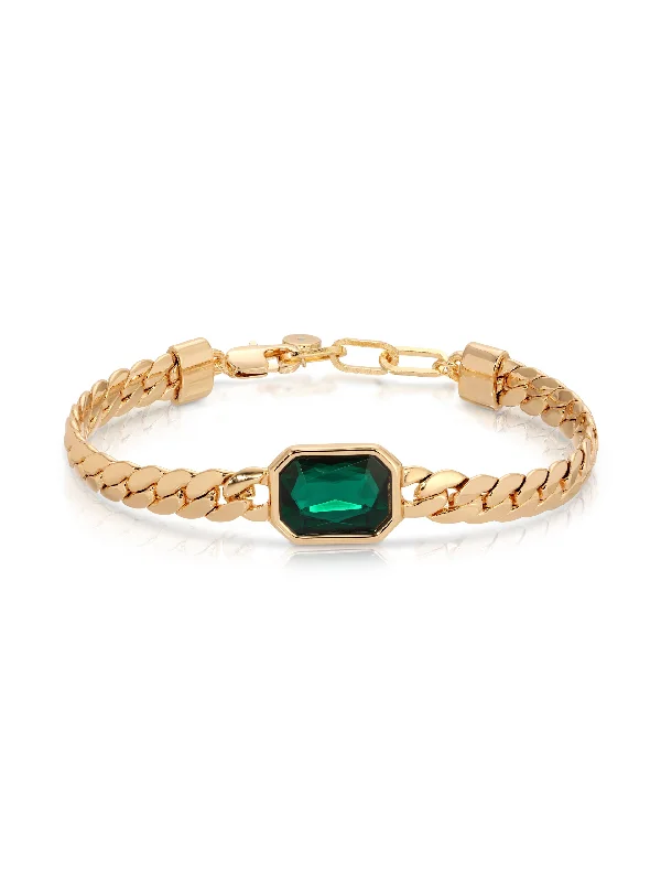 Ladies bracelets birthday presents-Emerald Deco Bracelet