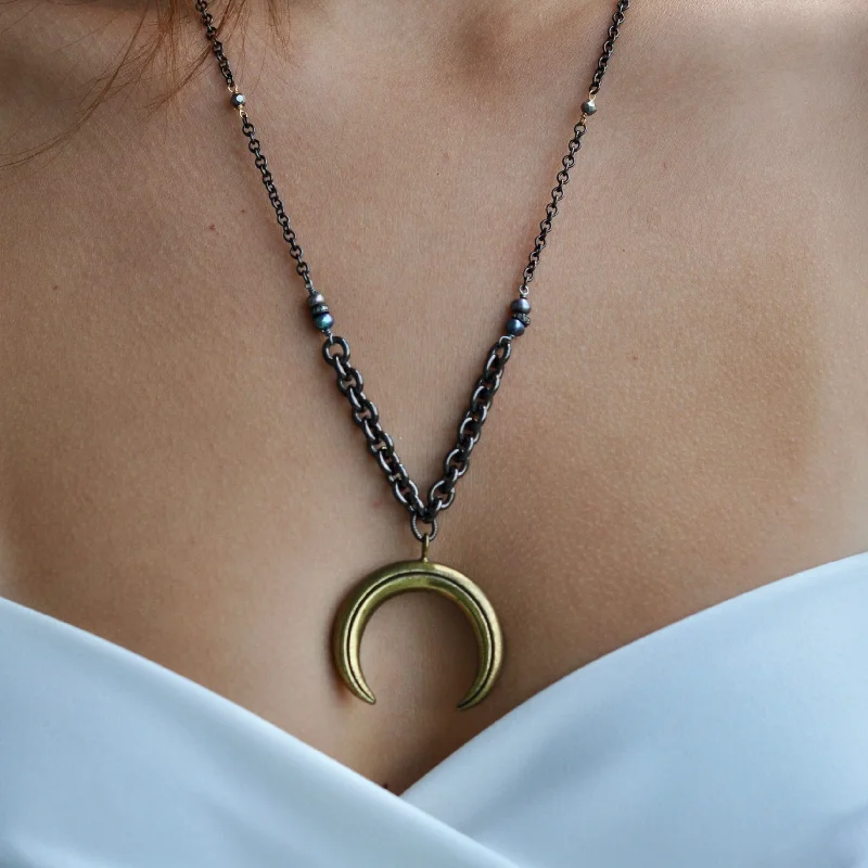 Ladies necklaces Valentine’s Day-DARCI - DOUBLE CRESCENT NECKLACE