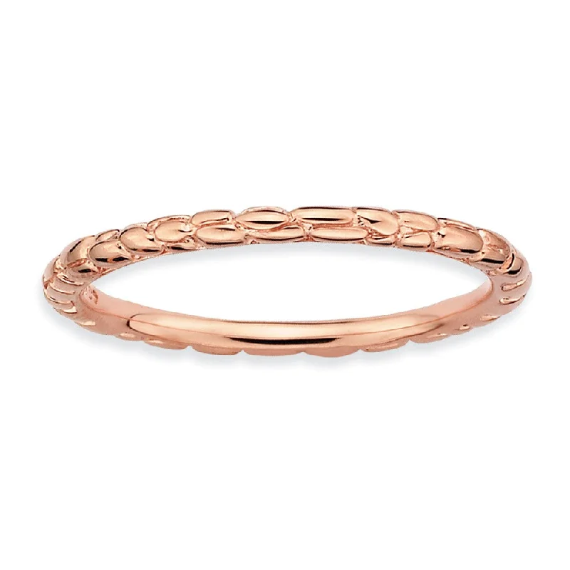 Ladies ring social media trends-1.5mm Stackable 14K Rose Gold Plated Silver Band