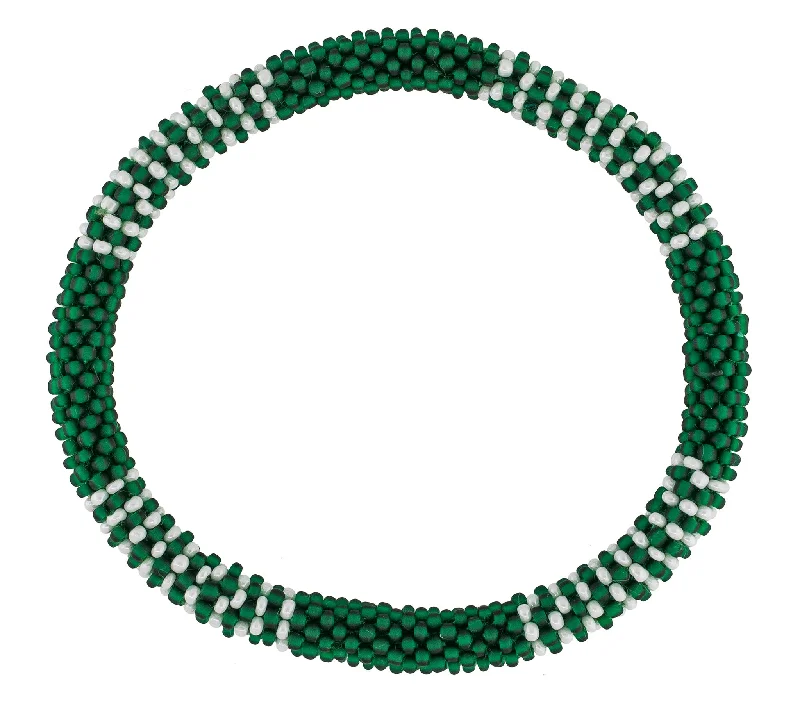 Ladies bracelets wedding accessories-Men's Roll-On® Bracelet <br> Green and White