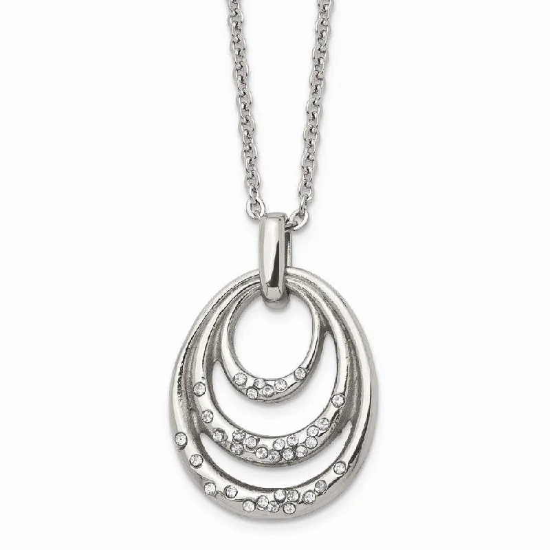 Ladies necklaces group designs-Stainless Steel CZ Necklace