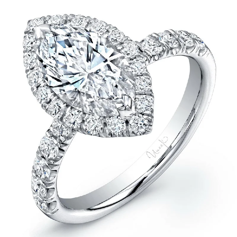 Ladies engagement rings dainty looks-Uneek Signature Collection Halo Marquise Diamond Engagement Ring