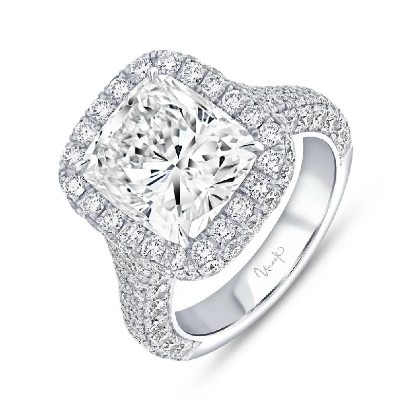 Ladies engagement rings Valentine’s Day-Uneek Signature Collection Halo Cushion Cut Diamond Engagement Ring