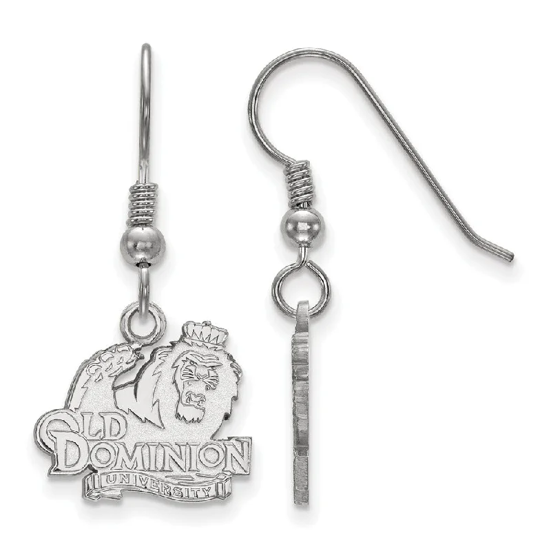 Ladies earrings buying tips-Sterling Silver Old Dominion University Small Dangle Earrings