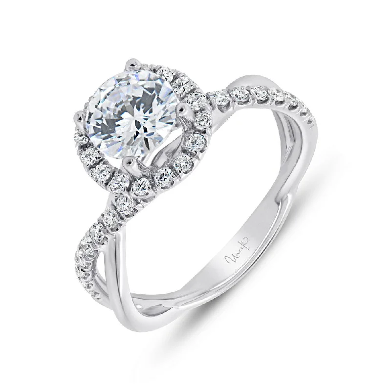 Ladies engagement rings anniversary upgrades-Uneek Infinity Collection Halo Engagement Ring