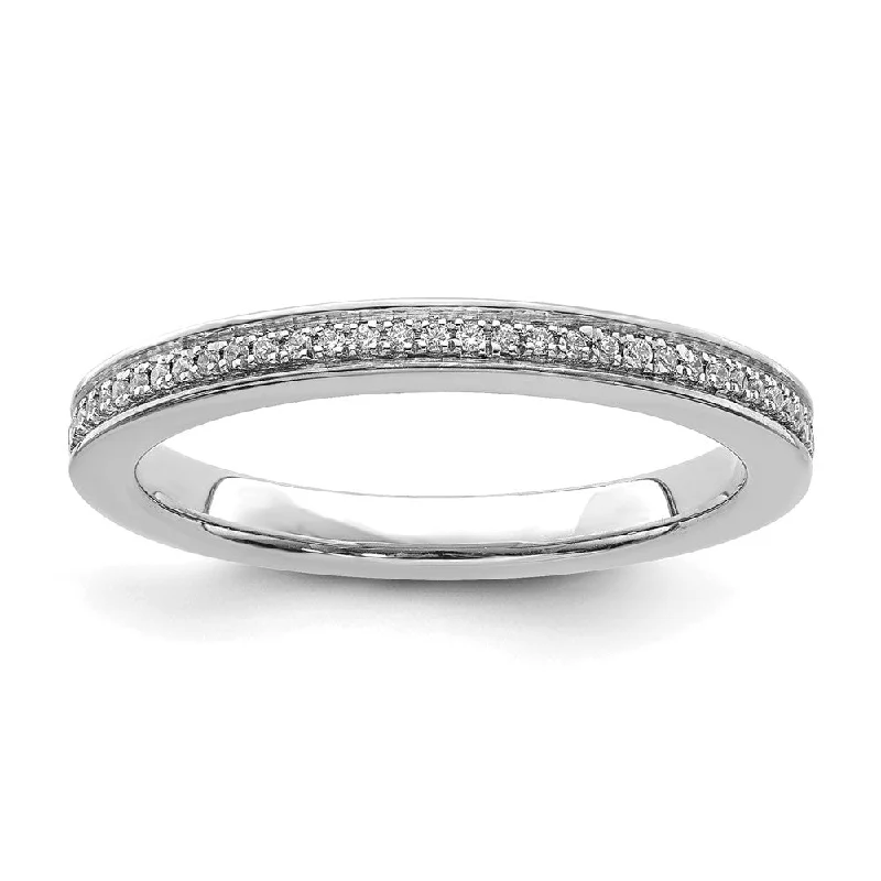 Ladies ring Mother’s Day-2.25mm 14k White Gold 1/10 Ctw Diamond Stackable Band