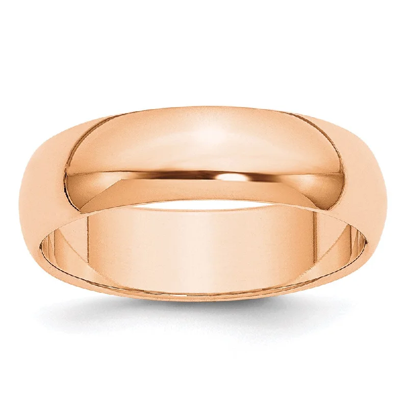 Ladies ring gold-plated-2mm to 6mm 10K Rose Gold Half Round Standard Fit Band