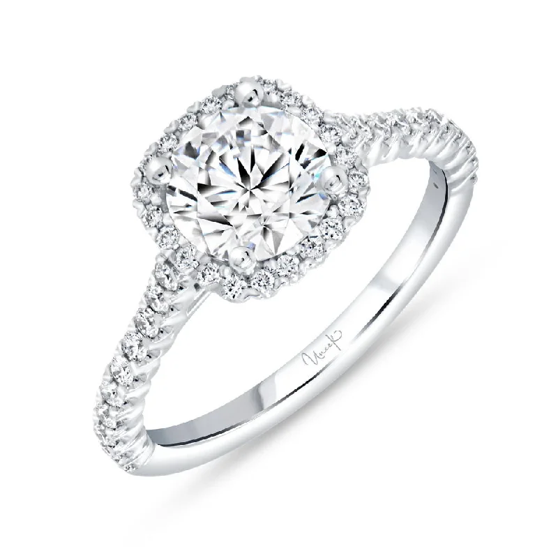 Ladies engagement rings princess cut-Uneek Timeless Collection Halo Engagement Ring