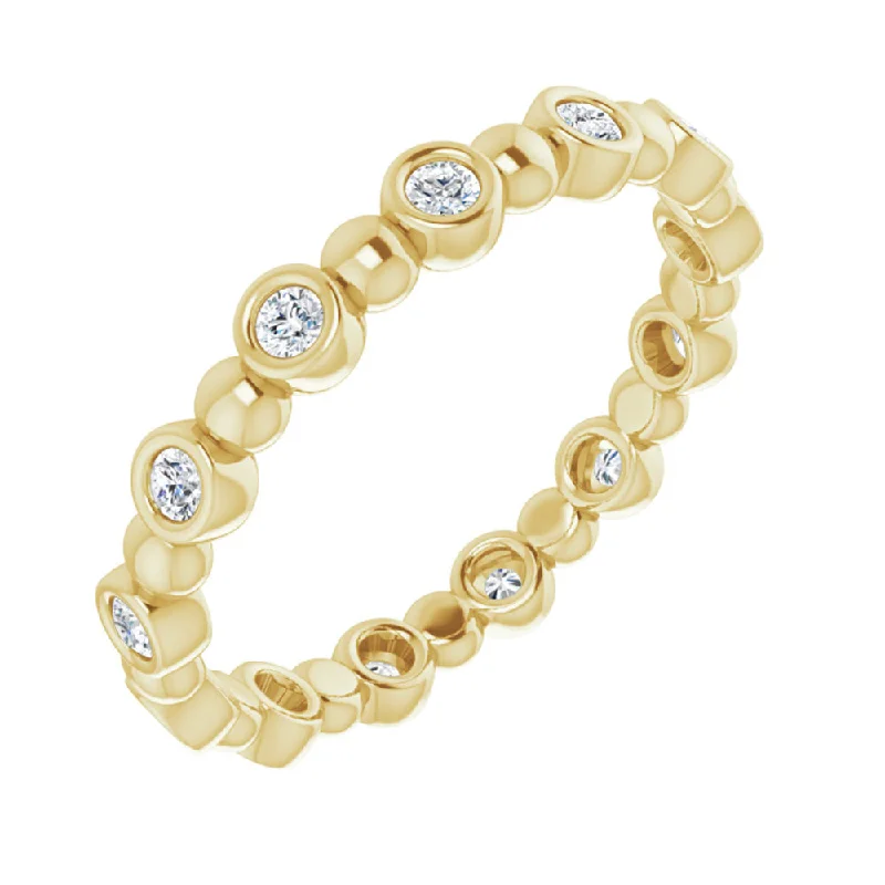 Ladies ring party wear-3.25mm 14K Yellow Gold 1/4 CTW Diamond Bezel Set Eternity Band